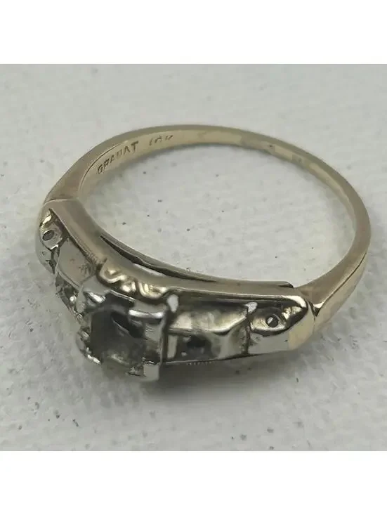 Granat Bros 14k Yellow Gold Engagement Ring Setting Mounting 1.84 Grams NO STONE - Picture 5 of 16